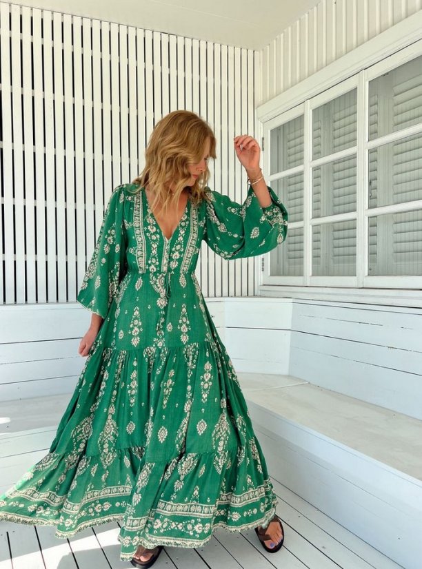 KIVA PRINT TERESA MAXI DRESS - Jaase šaty - velikost: S