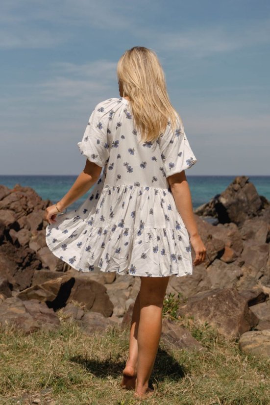 JUNEBERRY PRINT PETAL MINI DRESS - Jaase šaty - velikost: M
