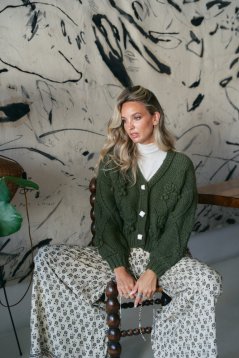 GREEN COZY KARDIGAN
