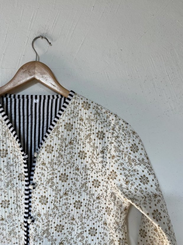 Leafora oboustranná bavlněná prošívaná bunda - Jaase šaty - velikost: S