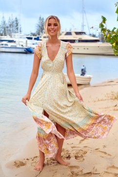MAISHA PRINT CARMEN MAXI DRESS